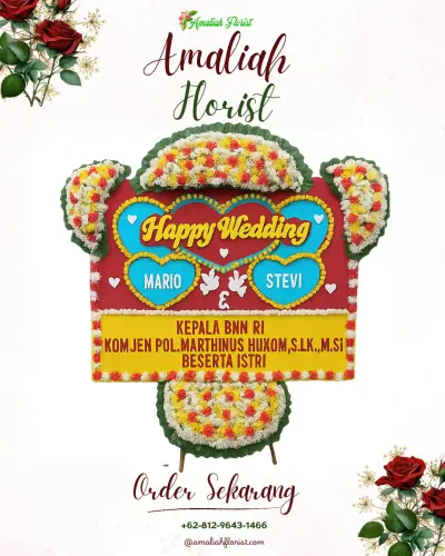 Karangan Papan Bunga Pernikahan di Pabuaran Mekar